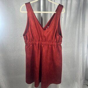 A Beautiful Soul Faux Suede Mini Dress in Crimson - Size XL